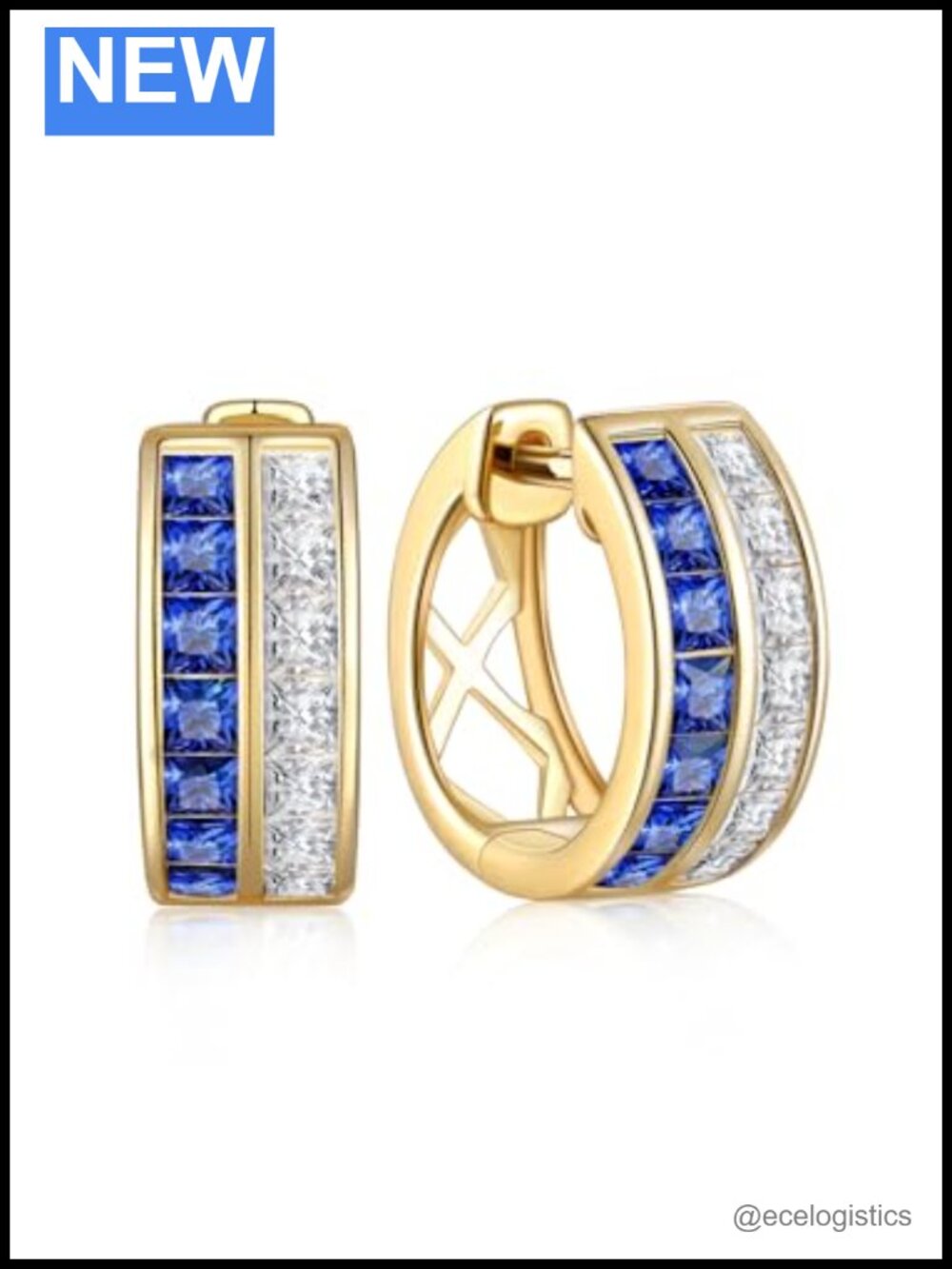 15mm Chunky Created Sapphire Moissanite Hoop Earrings for Women Men 925
